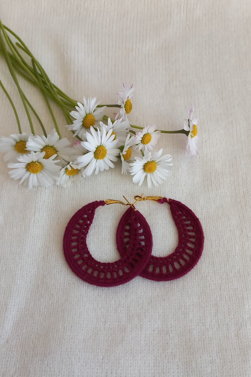 Crochet Earrings, Handmade costume Jewelery