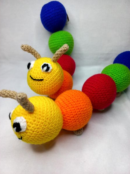 Handmade Cute crochet colorful Caterpillar- Stuffed animal Toy