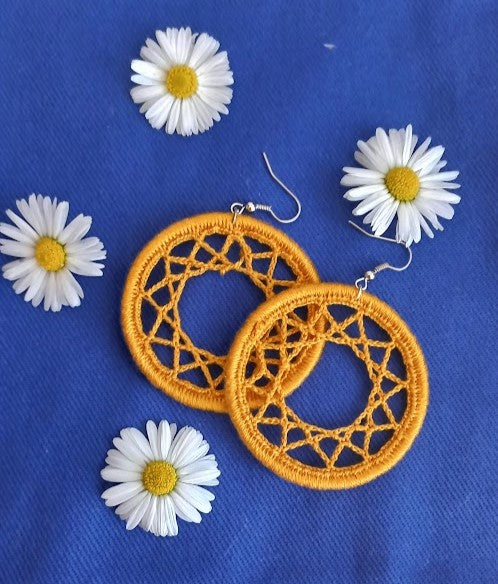 Crochet Earrings, Handmade costume Jewelery