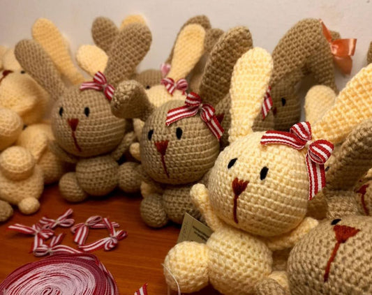 Handmade crochet Love Rabbit - Amigurumi soft stuffed animal toy