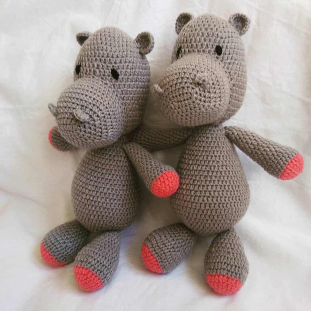 Handmade Cute crochet Hippo, Halloween toys.